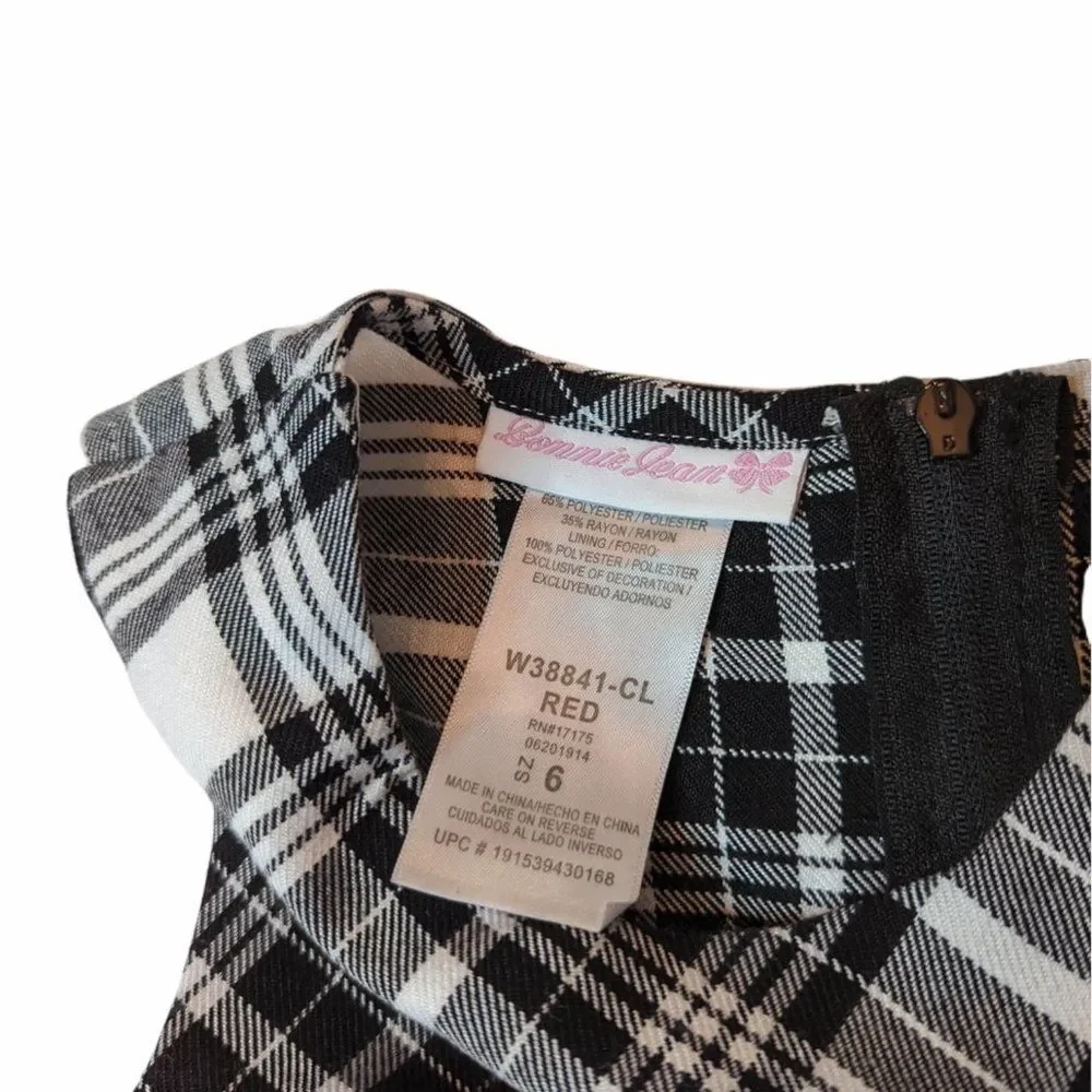Bonnie Jean Sleeveless Tartan Pleated Dress, Size Girls 6